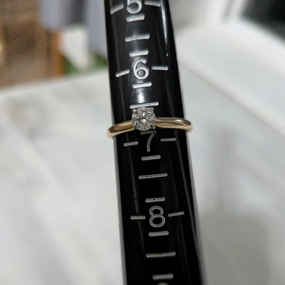 Vintage Magic Glo 14k Diamond Solitaire Ring Size 6.75 - Picture 11 of 11
